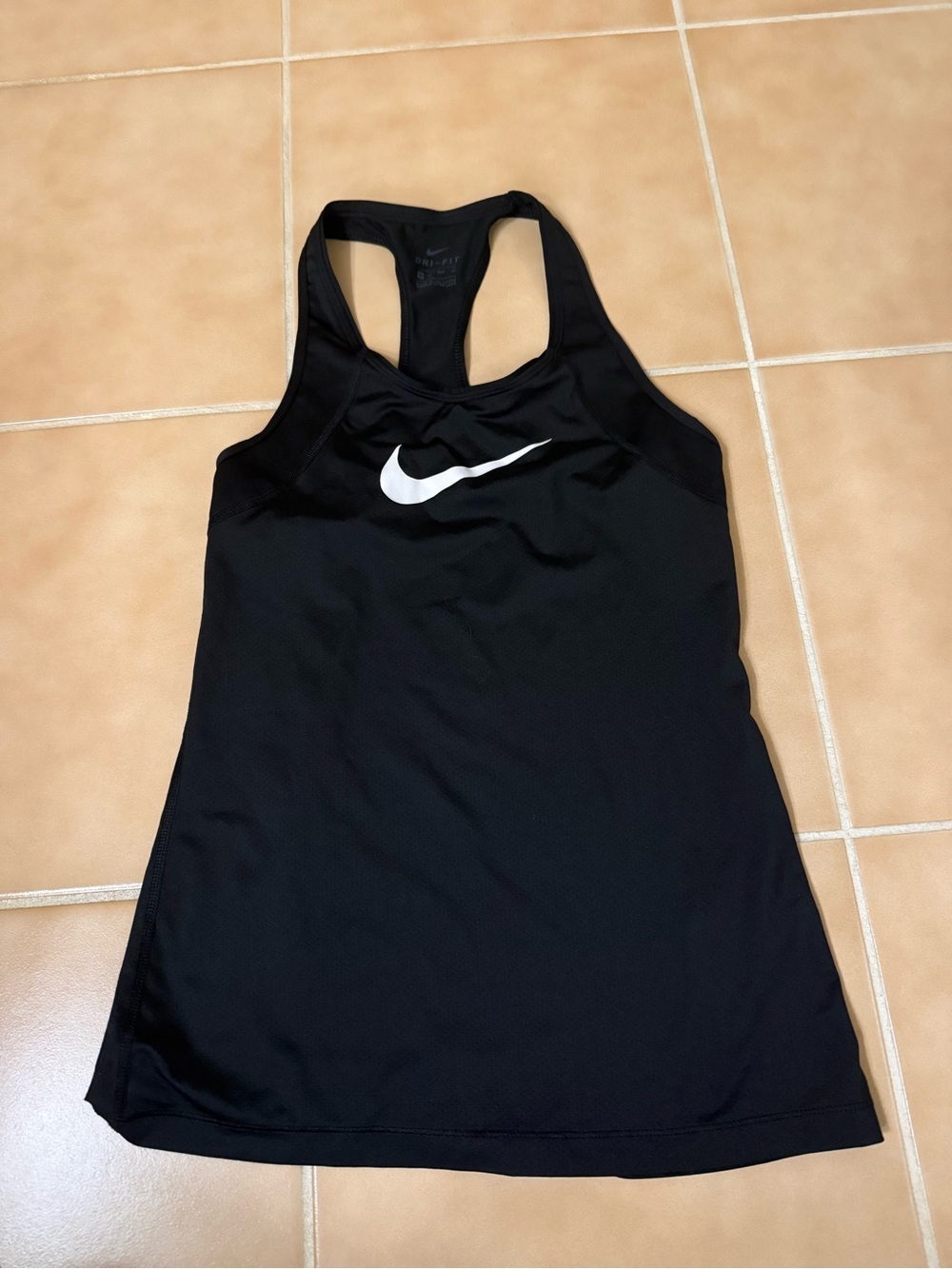 Nike Black Racerback Tank with White Swoosh
